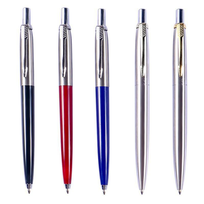 luxury qualitymetal Ballpoint Pen stainless steel color Press signature pen ball point pen Stationery Office Supplies new