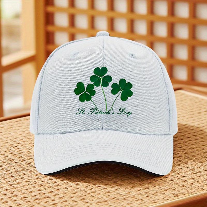 St Patricks Day Clover Baseball Cap Adjustable Polyester Casual Outdoor Visor Hat for Adults