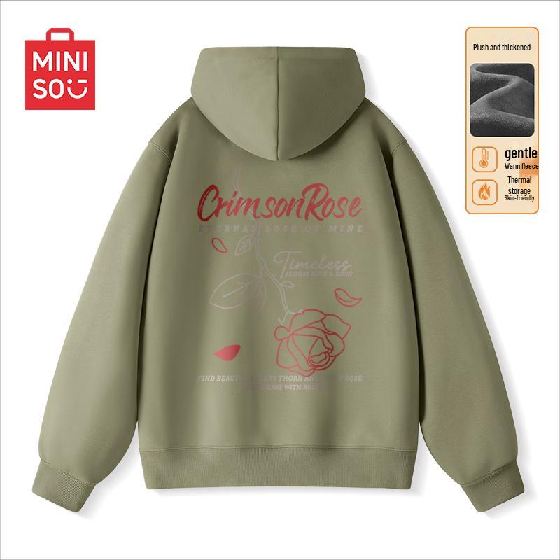 

MINISO Men s Fleece-Lined Hooded Sweatshirt 3XL