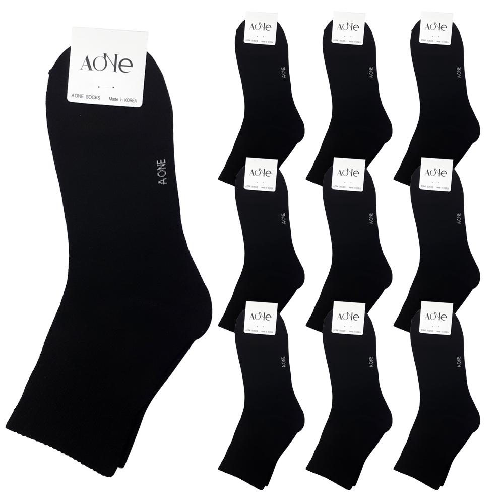 AONE [10-Pack] Men'S Value Mini Plain Mid-Length Socks