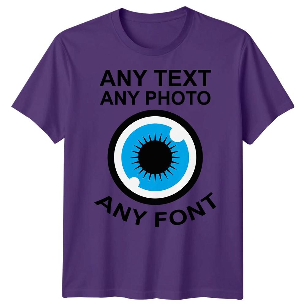 

Custom Personalised T-Shirt Your Photo Your Text Design Any Font For Men Women S