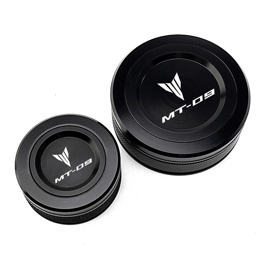 For Yamaha MT09 MT-09 SP TRACER 9/GT CNC Aluminum Front Rear Brake Fluid Reservoir Cap Cover With LOGO