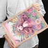 Wooden Girl Girl Diamond Painting Tray Handicraft with Handles Rectangular Diamond Decorative Serving Tray for Desk Coffee Table