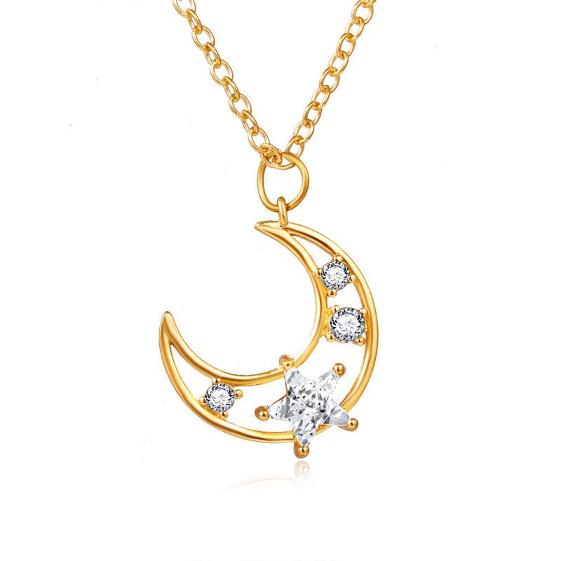 

Европейско-американское ожерелье-подвеска «Звезда и Луна» с бриллиантами