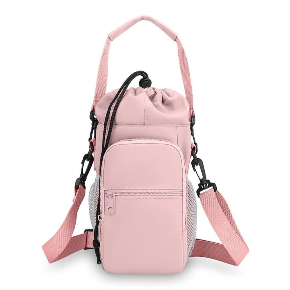 Nylon Water Bottle Holder Bag with Strap Large Capacity Insulating Cup Sleeve Portable Water-resistant Crossbody Bag