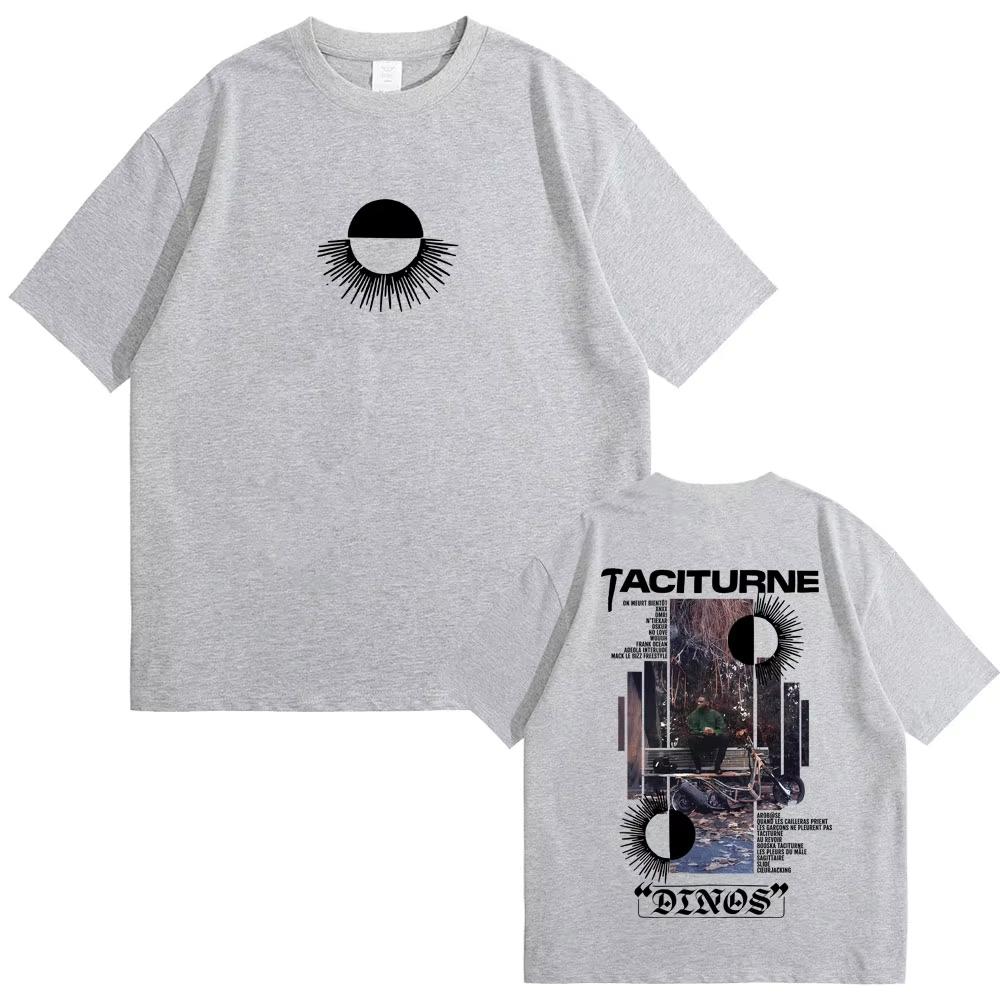 Rapper Dinos Taciturne Merch Tshirt Men Women Hip Hop Fashion Casual Short Sleeve T Shirts Male Casual Retro Cotton Tshirts