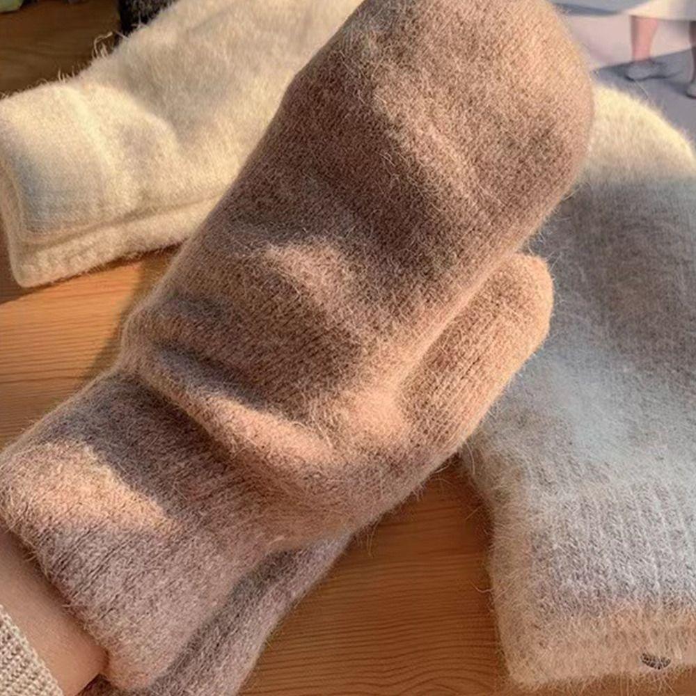 Gloves Warm Wool Gloves Korean Style Mittens Full Fingers Gloves Rabbit Fur Gloves Unisex Gloves
