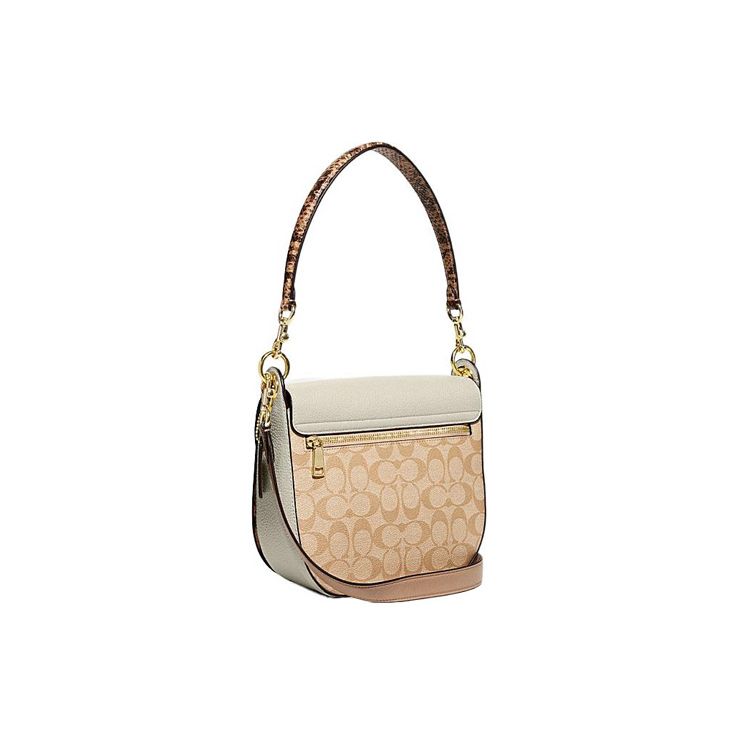 Coach Kleo 23 Saddle Buckle Flap Shoulder Bag Women shoulder bag White Beige CA166-IMOTV