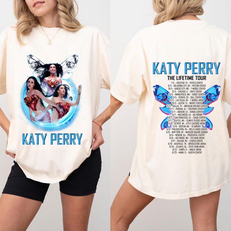 Summer Fashion Trendy 2026 Katy Perry Tour Shirt_ Concert Graphic Tee, Fan Gift Hip Hop Streetwear Oversized Tshirt Short Sleeve Casual Clothing