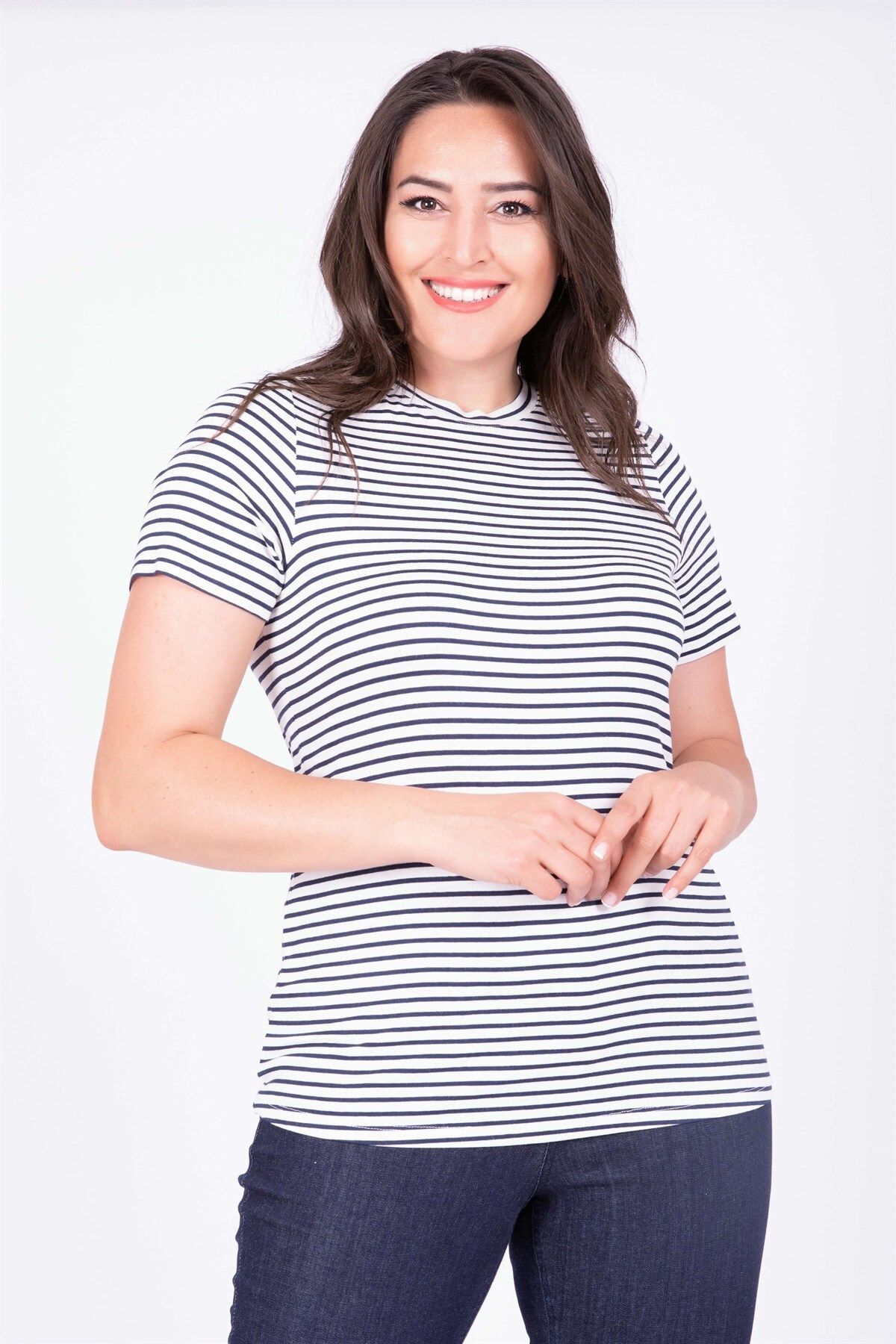 

Women s Big Size Blouse Crew Neck Basic T-Shirt L
