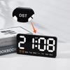 Electronic Wall Clock Temperature Date Table Clock Wall-mounted Dual Alarms Digital LED Clocks for Home Bedroom Voice Control
