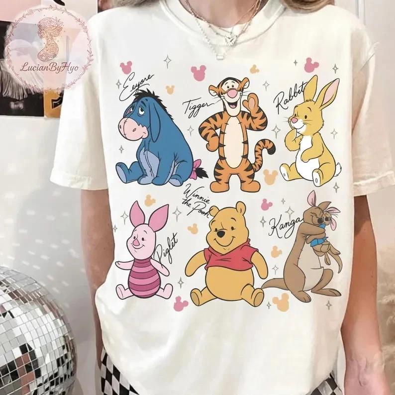 Winnie The Pooh Friends T-Shirt, Pooh Bear Tigger Eeyore Piglet Rabbit Kanga Tee M
