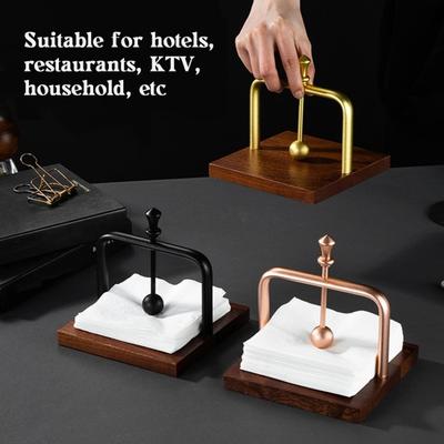 מחזיק מפיות עץ מרובע מתקן למפיות קצה חלק קצף ללא עיצוב יציב ללא החלקה קישוט מחזיק מפיות