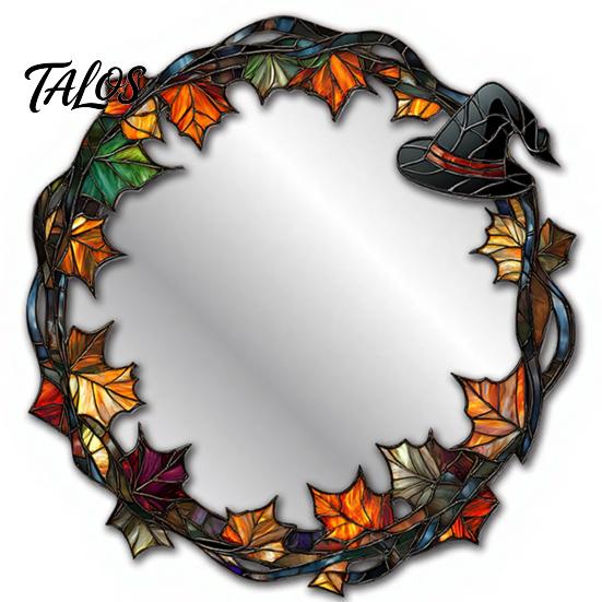 Decorative Mirrors for Entryway Halloween Mirror Wall Stickers with Spiders/Skeletons/Pumpkins, Retro Hanging Home Accents Ornament, Lightweight