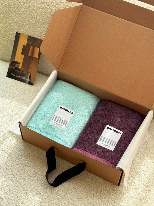 Songwol Towel Sunrise Bamboo Fabric Towel 250g 2P Kraft SET Navy