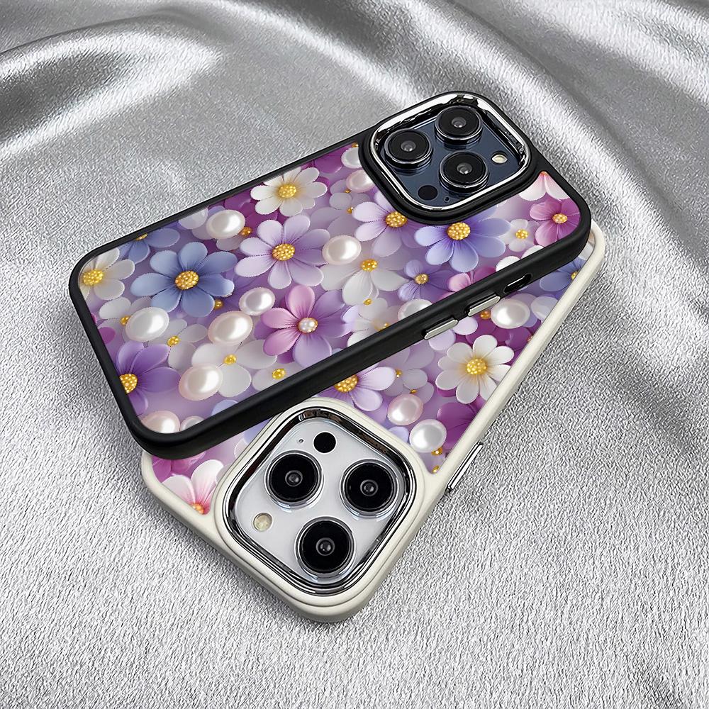 purple flowers Soft Phone Case For iPhone 16 15 14 13 12 11 Pro Max XR XS 7 8 Plus Case