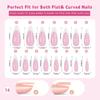 150 Pieces French Press On Nail Pre Applied Base Coat and Primer No Filing Needed for DIY Nail Art Salon Quality Nail