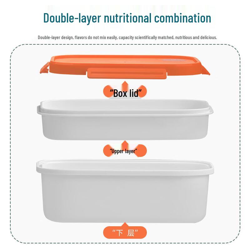CHAHUA Double-Layer Microwave-Safe Plastic Bento Box