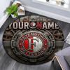 Custom Name,Feyenoord Rotterdam Pattern Round rug,Carpet Rug for Living Room Bedroom Playroom ,Non-slip Floor Mat,Holiday Gifts and Birthday Gifts.