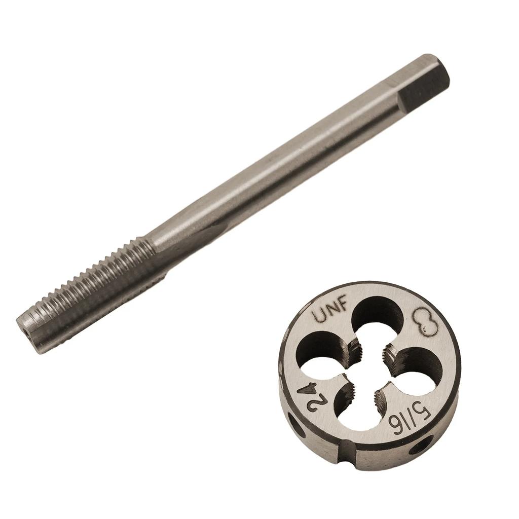 Drilling Tapping Tap Die Set 5/16 -24TPI 5/16" -24UNF Right Hand Thread Straight Flute Shallow Cuts For Muzzle Work