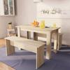 Day and Night - Day and Night Dining Table and Benches 3 Pieces Engineered Oak Wood