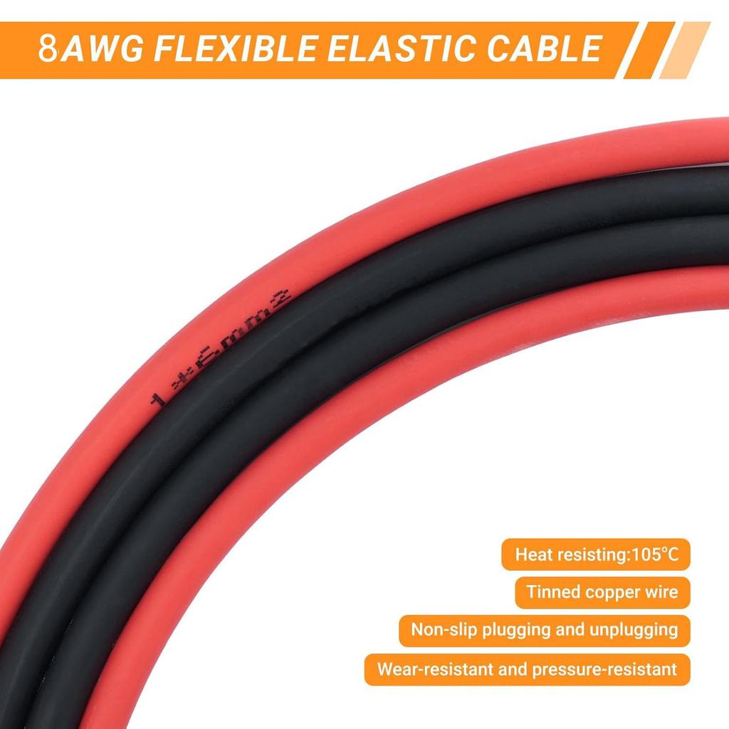 keisnoaja 50 Amp Anderson Connector 6AWG Cable 1M 600V Double Head Grey Quick