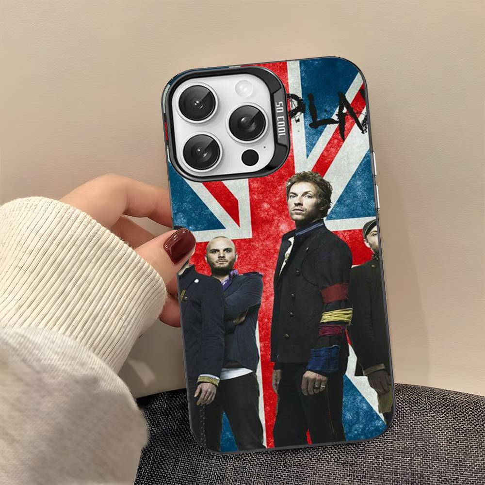 Pop Rock Band C-Coldplay Phone Case Color Silver Shell For IPhone 17 16 15 14 13 12 11 Pro Max Plus