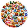  50Pcs Halloween Spooky Stickers - 2x1.8 Inch Durable Adhesive Decals for Phone, Laptop, Luggage, Party Decor