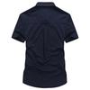 2024 Men's Washed Cotton Short Sleeve Military Shirt, Loose Fit Plus Size Outdoor Workwear