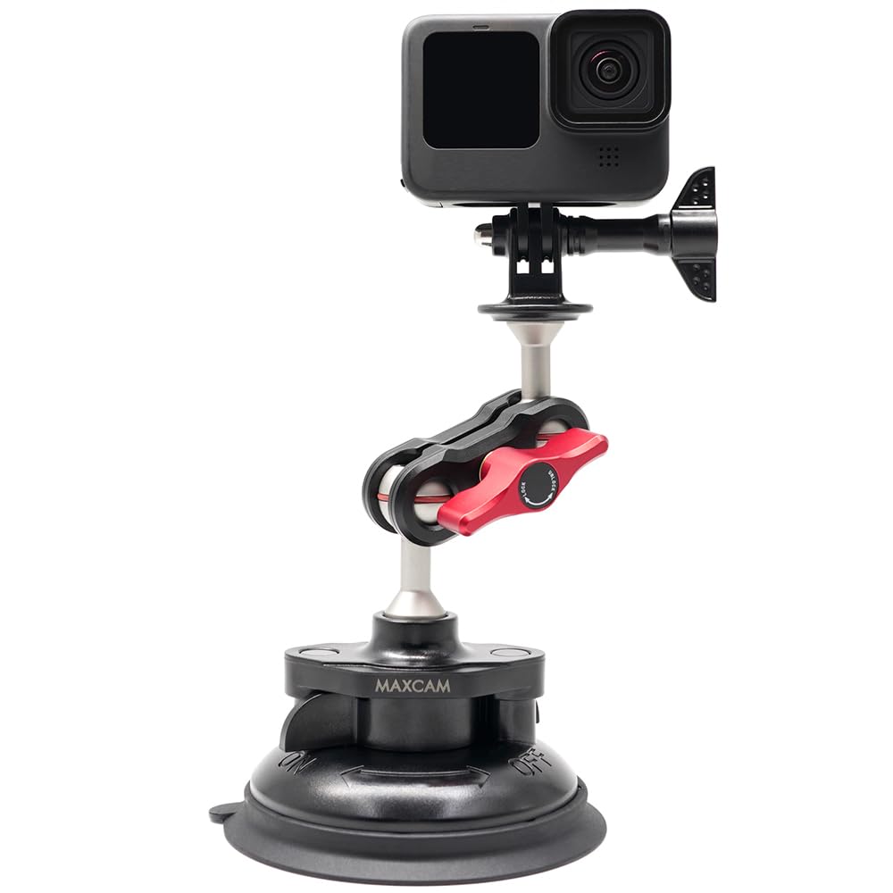 

MAXCAM Aluminum Alloy Suction Cup for GoPro HERO 13 12 11 10 9 8 / / / / / чорний