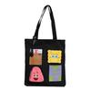 KalaCase Bob Esponja Calça Quadrada e Patrick Animação Bolsa de Lona de Grande Capacidade para Meninas, Bolsa de Mensalidade, Bolsa de Ombro, Bolsa de Mão Fofa para Estudante, Unissex,