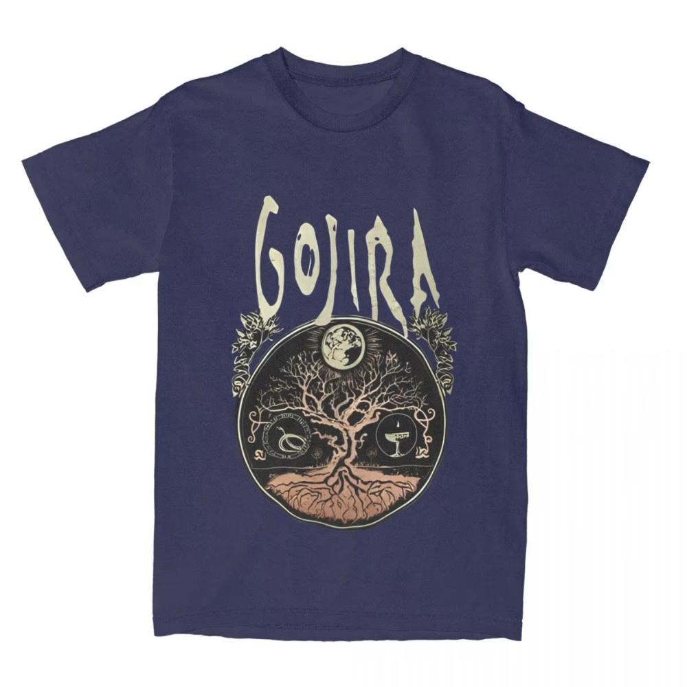 Men's Women Cotton T Shirts Rock Metal Band Gojiras T-Shirts Leisure French Heavy Metal Summer Tees Vintage Cotton Clothing Gift