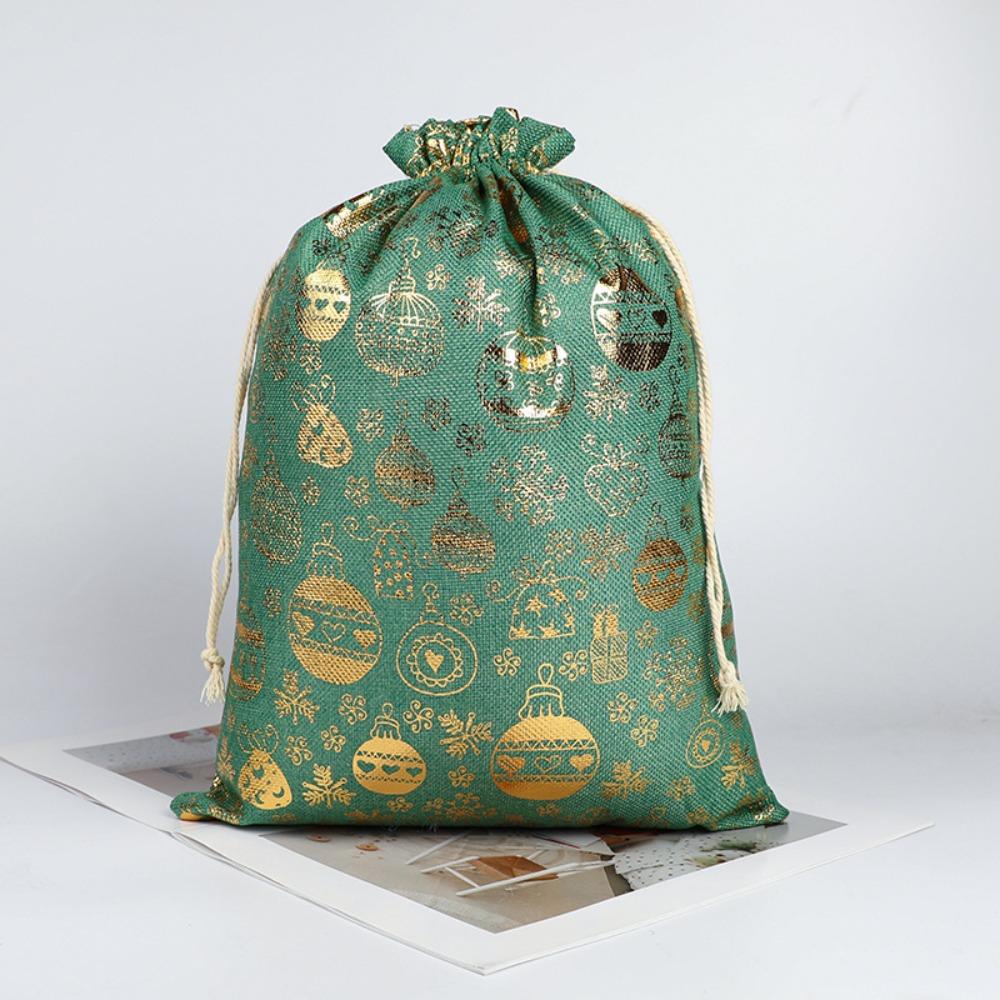 5pcs/lot Cloth Christmas Drawstring Storage Bag Christmas Packaging Bags Candy Jewelry Toy Presents