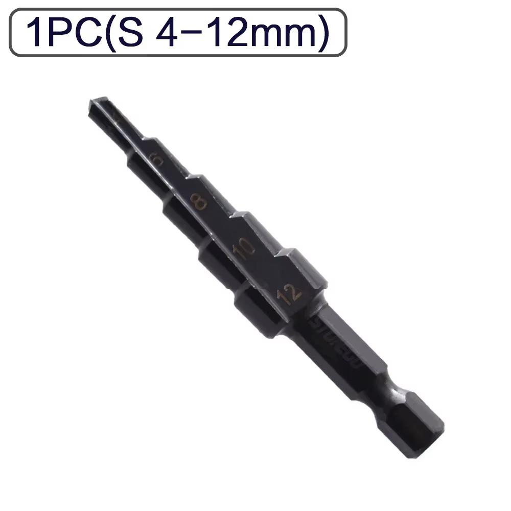 1/4" Hex Shank Step Drill Bit 4-12mm/4-20mm/4-32mm Cone Titanium Coated Metal Hole Cutter HSS High Speed Steel Quick Change