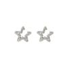 Light Luxury Full Diamond Five-Pointed Star Hollow Earrings, High-End Sense Exquisite Simple Rhinestone Earrings Micro-Inlaid Stud Earrings Women