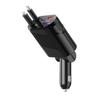 120W Alloy Retractable Car Charger - Four-in-One Super Fast Charging Cable