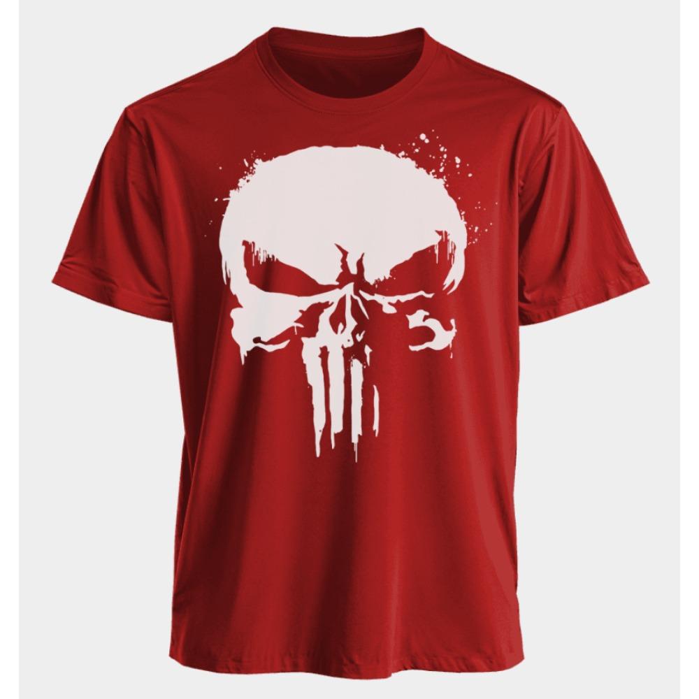 Men's and Women's T-shirts Punisher Summer American Spring and Autumn Basic Loose Sporty Punk Oversized Short-sleeved