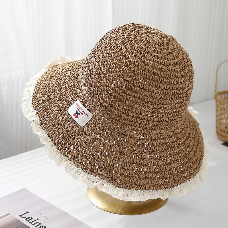 Summer Hats For Women Sun Hat Lace Brimmed Sun Hats Ladies Breathable Beach Accessories Bucket Hat Seaside Holiday Foldable New