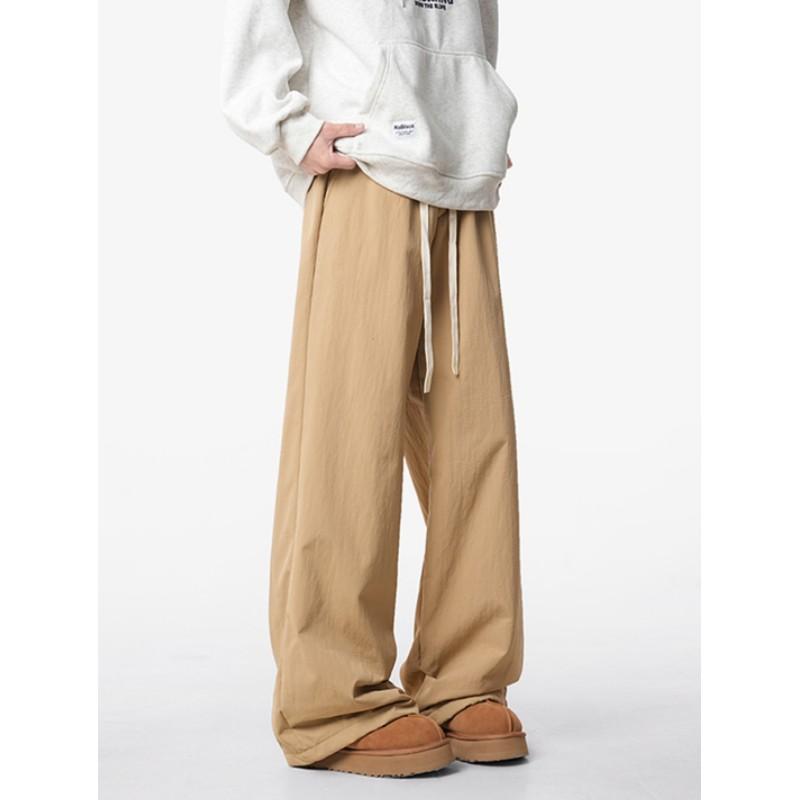 

Мужские осенне-зимние утепленные флисовые брюки свободного кроя на эластичной талии с широкими штанинами, однотонные теплые брюки XS