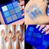 GECOMO 9-Color Matte Eyeshadow Palette CV309 Blue Waterproof Long-lasting Highly Pigmented Glitter Eye Makeup Gift