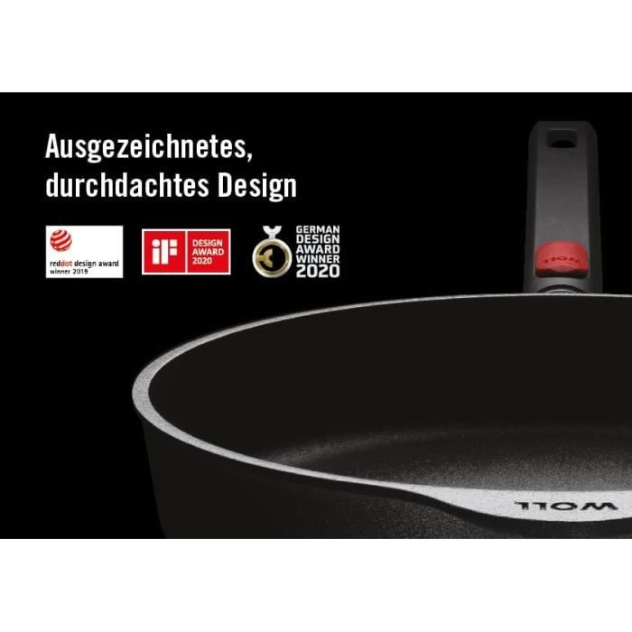 Induktions-Flachpfanne - WOLL - Diamond Logic XR - 28 cm - Abnehmbarer Griff - Antihaftbeschichtet
