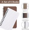 6 Pack Spiral Notebooks, 3x5 Pocket Size with Lined Pages for Home Office School Use