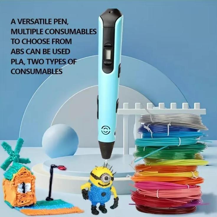Kreatywny zestaw długopisów 3D (z filamentem 9m i etui do przechowywania), Profesjonalne narzędzie do druku 3D, Idealne dla hobbystów rękodzieła 3D i profesjonalistów od projektowania