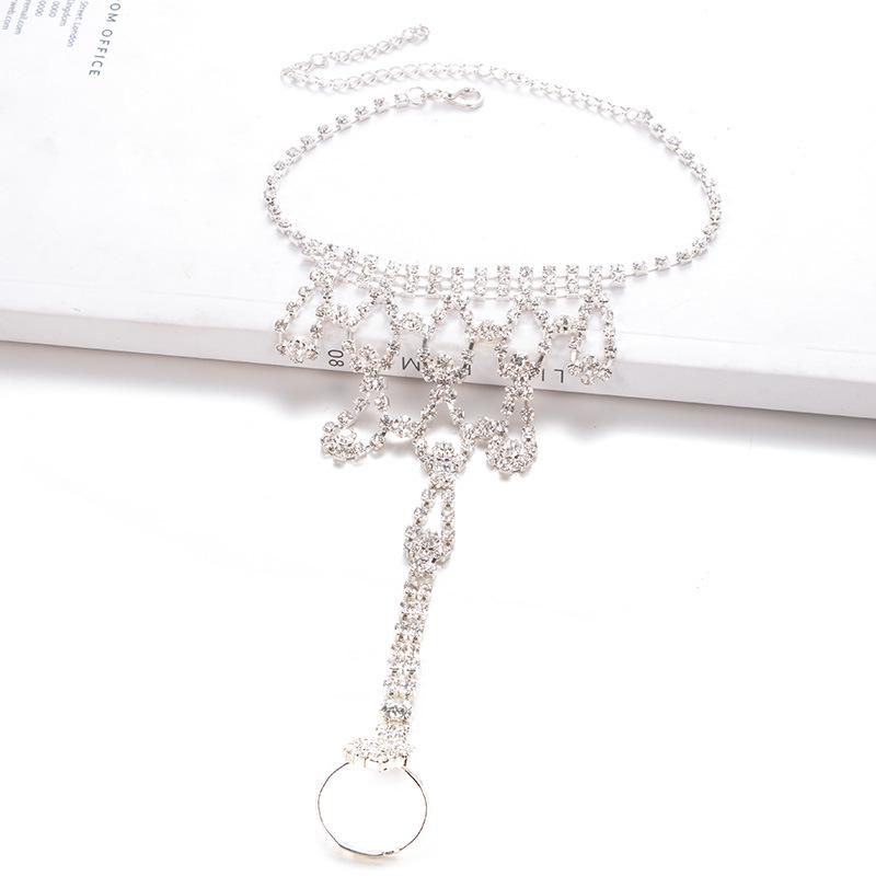 Bridal Anklet, Rhinestone Anklet, Beach Anklet, Barefoot, Ebay.