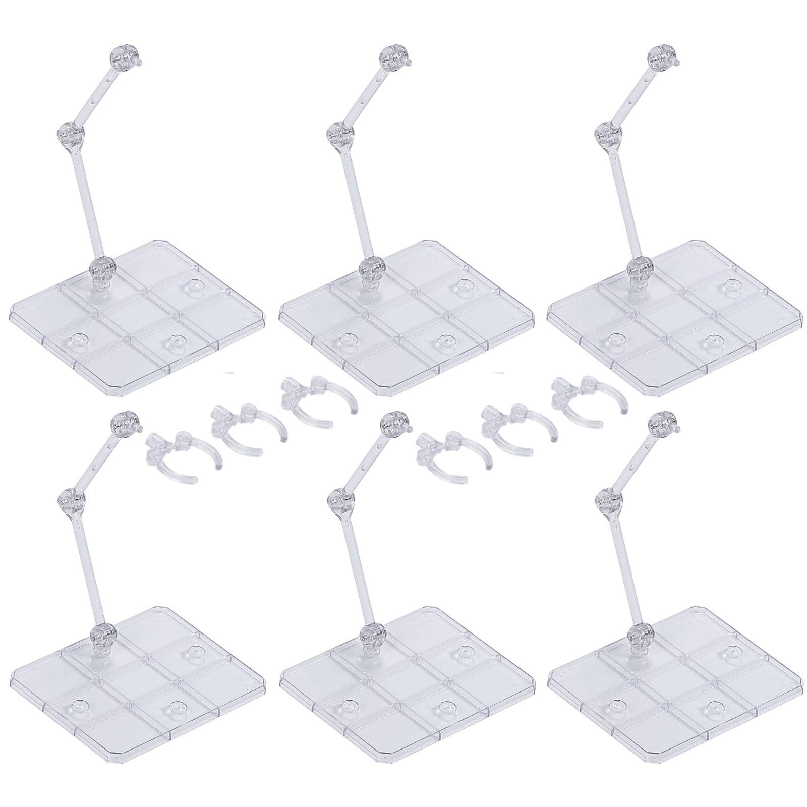 

CHASO Figure Scale Plastic Model Compatible with 3mm Figure Action Base Set of 6 Stand, 1/144 Axis, Display, Stand, 4-Hole Joint,
