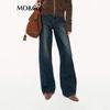 MO&Co. Women's Mid-Rise Wide-Leg Jeans