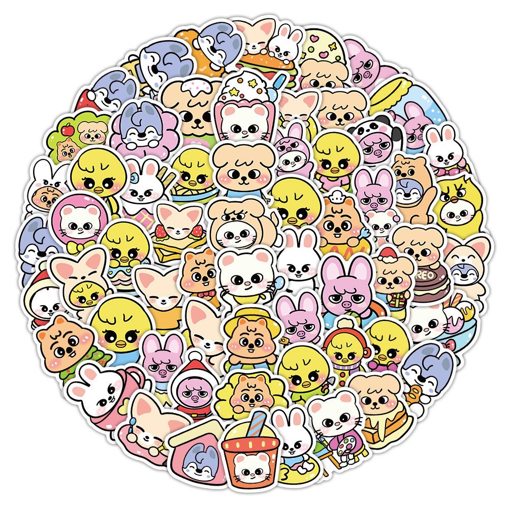 102 Skzoo Pcs Non Repeat Cute Cartoon Animal Head Emoji Stickers For Journal Diary Scrapbook K Pop Fans Craft Decor