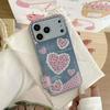 leather heart pattern phone case