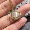 Stainless Steel Zircon Moonstone Planet Necklaces for Women Girls Gold Color Fashion Jewelry Gifts Accessories for Friends