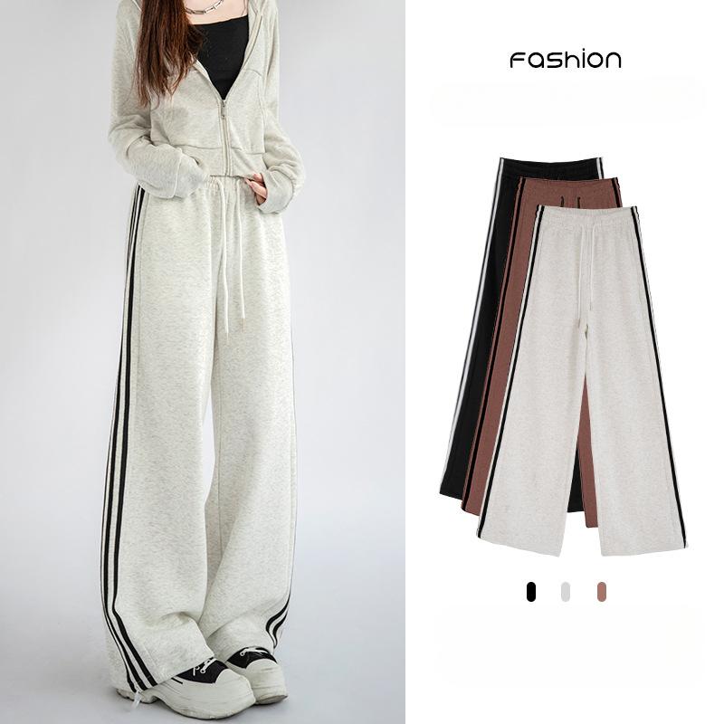 Женские свободные повседневные прямые спортивные брюки с высокой талией — фото 3